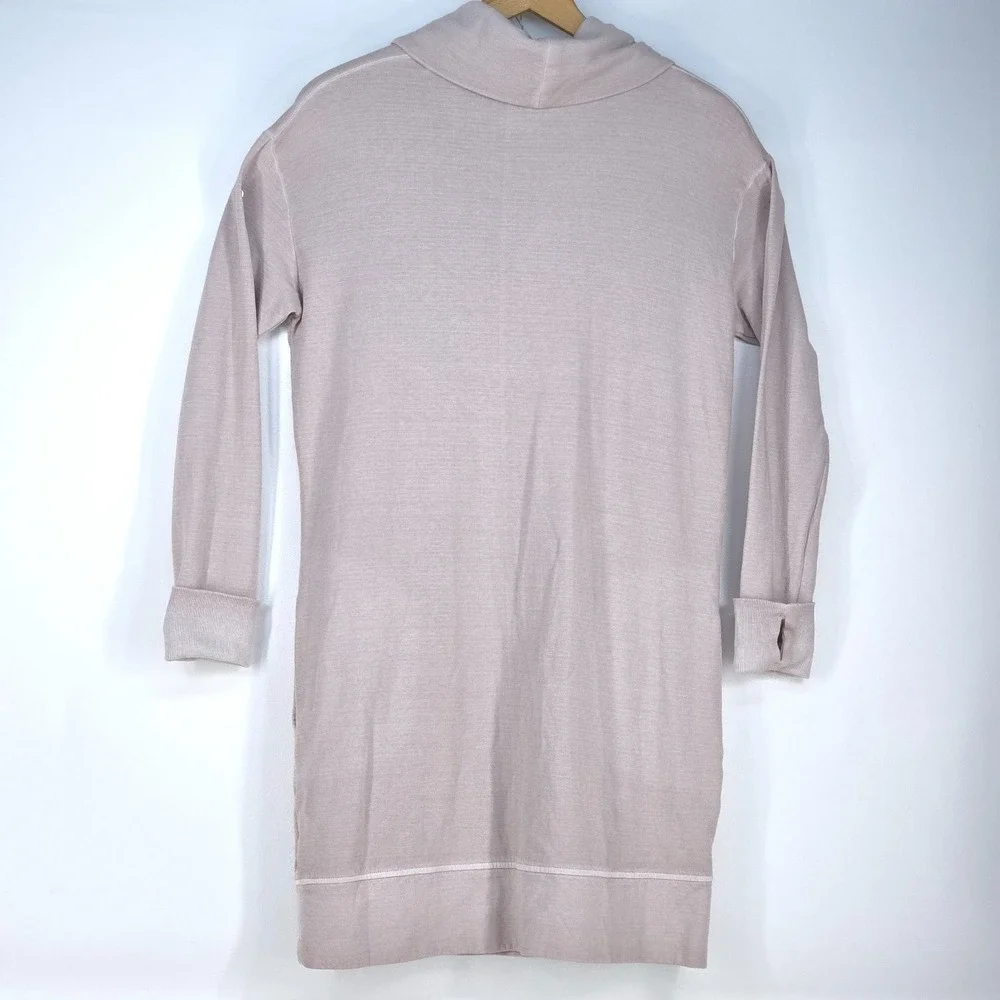 Athleta Eco Wash Turtleneck Sweatshirt Dress Medium Thumb Sleeve Athleisure Prep